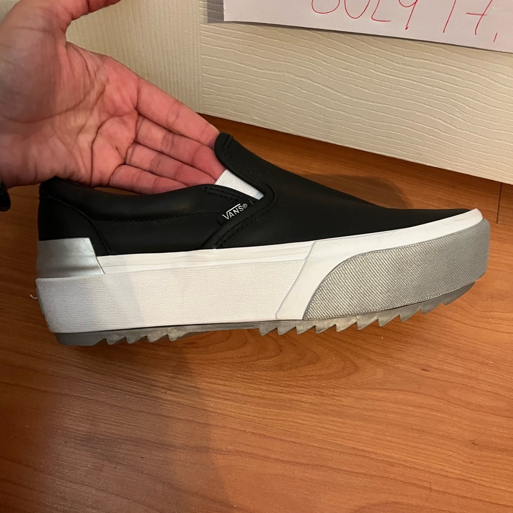 Vans Black and White Platform Sneakers